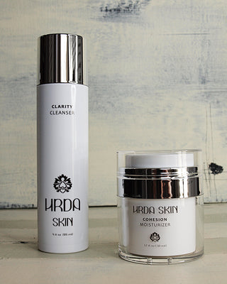 Clarity cleanser and Cohesion moisturizer by HRDA Skin.