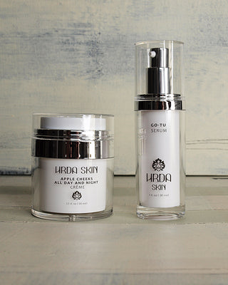 Apple Cheeks All Day and Night creme and Go-Tu serum by HRDA Skin.